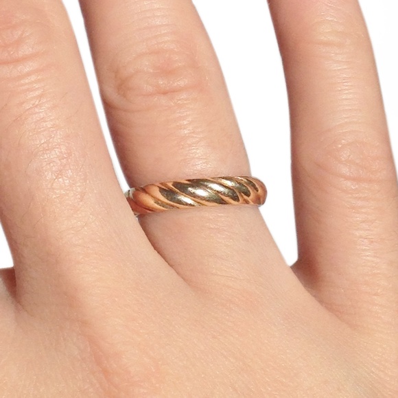 Tiffany & Co 14K Gold Band Ring Twist Rope - Picture 2 of 8